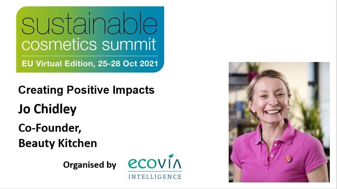 SCSummits's tweet photo. Jo-Anne Chidley from Beauty Kitchen UK Ltd will be speaking about creating positive impacts at the Sustainable Cosmetics Summit, hosted online on 25-28th October. 

For more details including a detailed summit agenda, please contact apurva@ecoviaint.com https://t.co/QunGsdUEMW