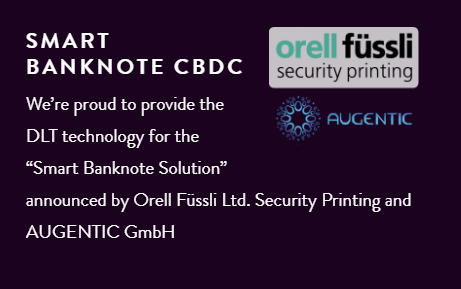 trustwise_ag's tweet photo. We’re proud to provide the DLT technology for the “Smart Banknote Solution” announced by Orell Füssli Ltd. Security Printing and @AUGENTIC #CBDC #Blockchain #DLT #smartBanknote

https://t.co/mCUs7xuCEv https://t.co/neqJoSDCBA