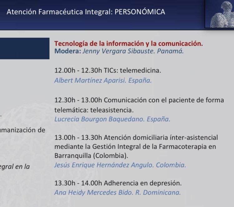 MarthaMilenaSi2's tweet photo. En https://t.co/rbXzcNQMyy @JesusHdz23 está presentando la investigación realizada en #Barranquilla #Colombia sobre Atención domiciliaria Inter-asistencial mediante Gestión Integral de la Medicación #CMM #MedExperiences #MedOptimisation #PharmaceuticalCarePractice https://t.co/VYo8wMs6aH