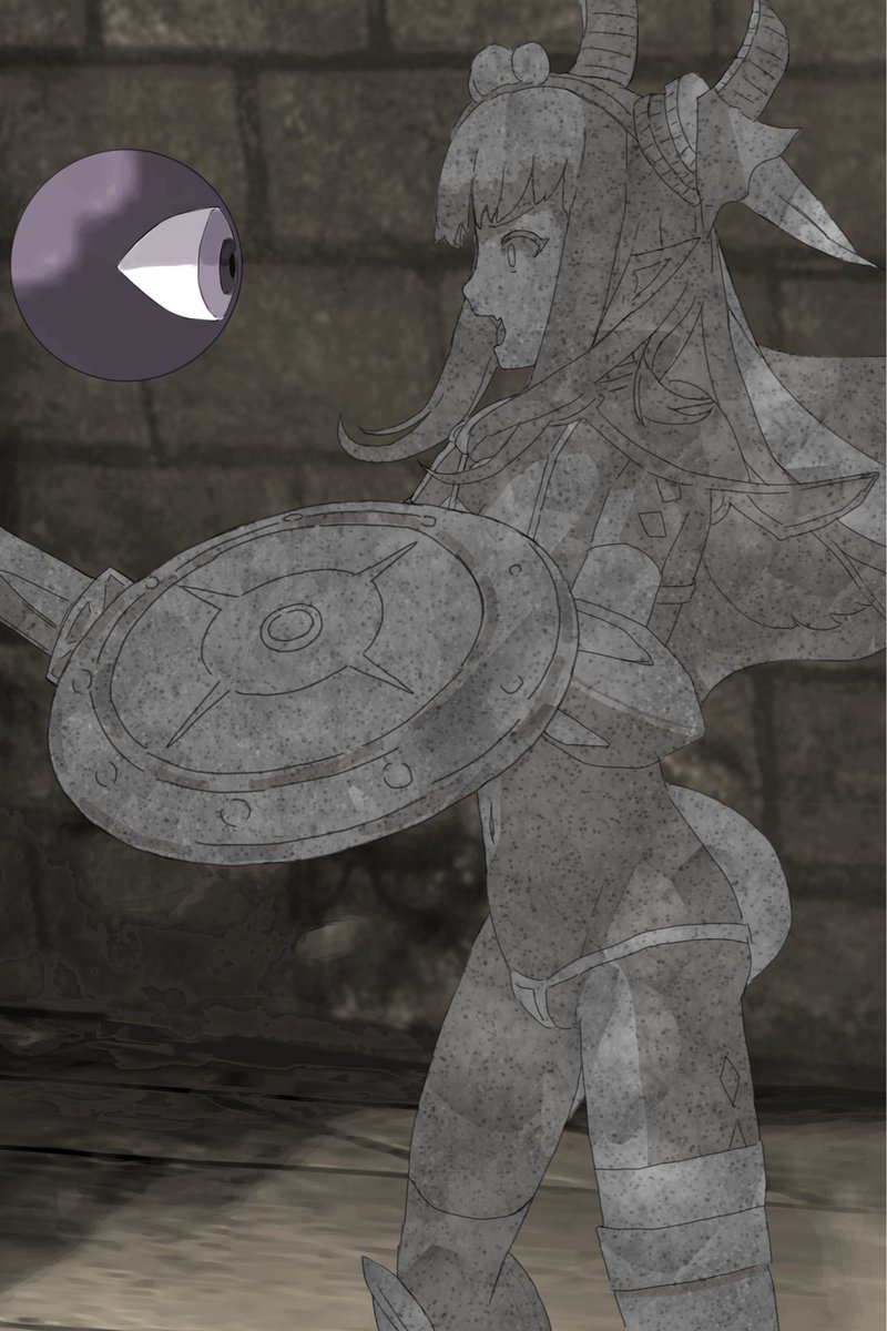 「あーもうウザったいわね！何よこの目ん玉！さっきから邪魔してきて！子犬！ちょっと、何とかしなさいよ！はぁ？目を見たら危ないですって？……いやいや、何言ってるのよ子犬、こーんな明らかなザコ敵に、そんな危険があるわけないじゃない！さぁ、とっととやっつけ――」