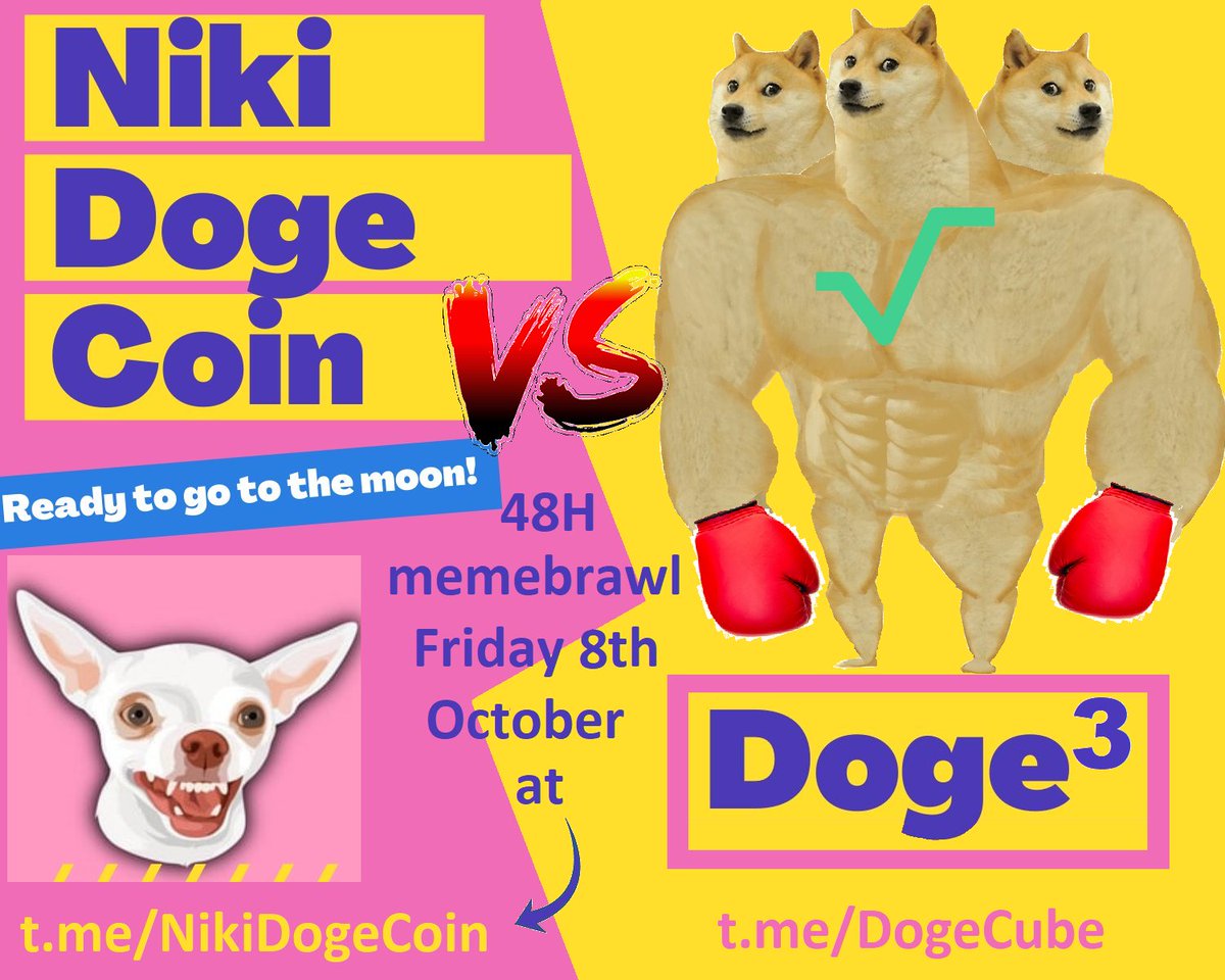 DogeCubed's tweet photo. Our weekly new contestant is @nikidogecoin!
The new INU challenger with over 5k members, ready to reach the moon.
To prove it, Niki will memebrawl us in its telegram channel this Friday https://t.co/khlknIfSme
Be ready and prepare some meme & stickers of DogeCube vs NikiDogeCoin! https://t.co/rWXcrLZxbw
