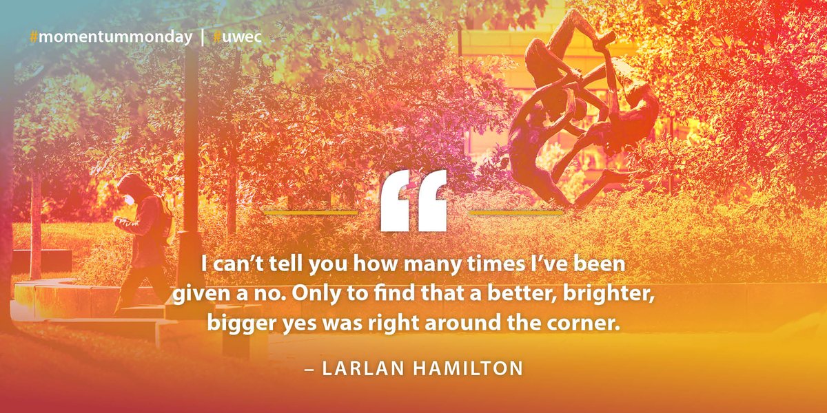 You never know what could be waiting for you around the corner. Stay positive, Blugolds. #uwec #momentummonday