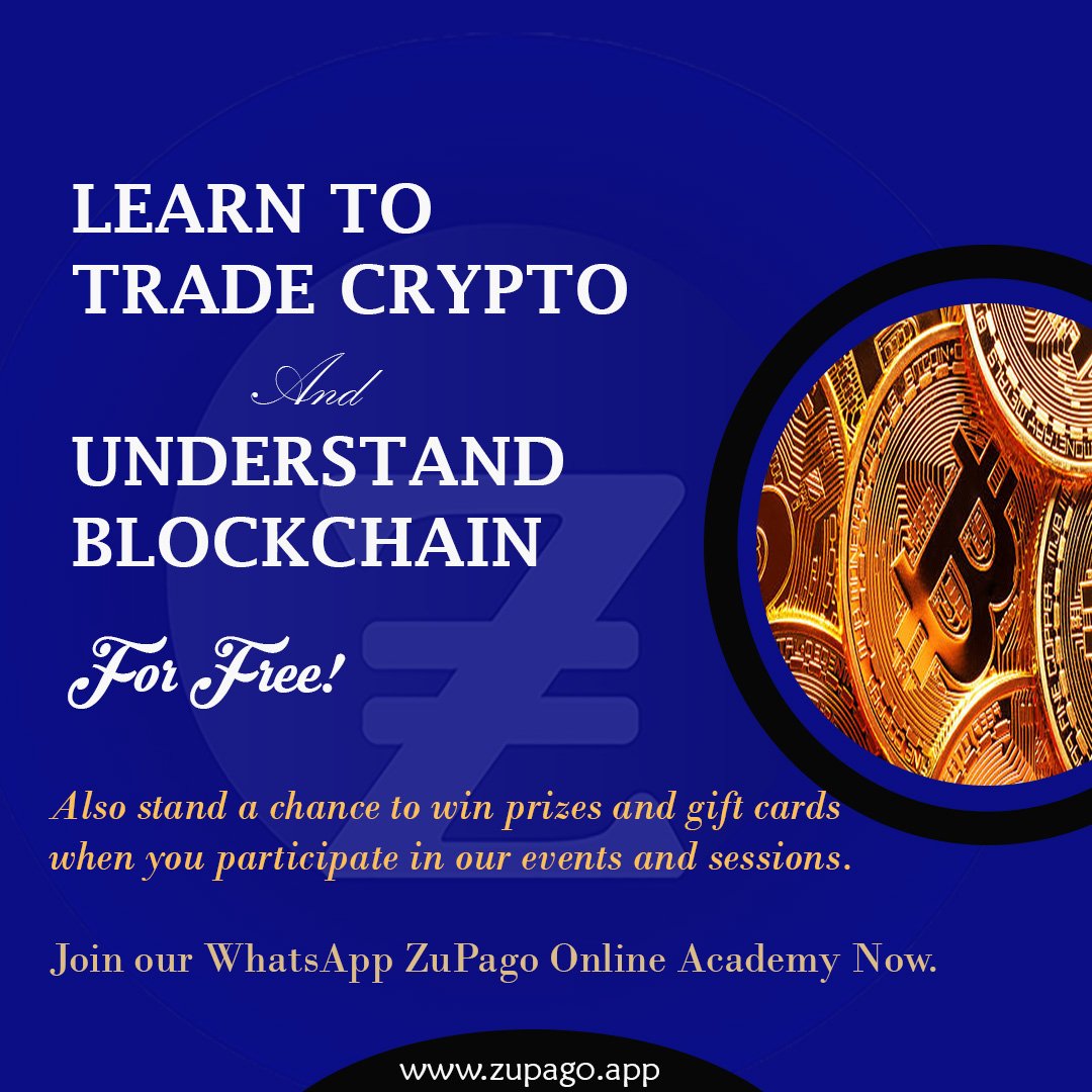 zupago's tweet photo. Learn about Blockchain technology and how to trade or invest in cryptocurrency like an expert 😎. You also stand a chance to win gift cards when you participate in our sessions.

https://t.co/vNPV0cxm6q

Sieze this opportunity guys. https://t.co/pjHz8Qp3Ef