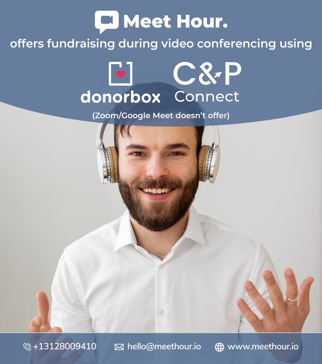 MeetHourApp's tweet image. Meet Hour Maid Easy To Take Donations Over Video Conference via #DonorBox &amp;amp; #clickandpledge 
For more details:- meethour.io
#zoom #googleplay #videoconference #corporatelife #remotework #WorkFromHome #googlehangouts #aryankhan #BiggBossTamil5 #BiggBoss