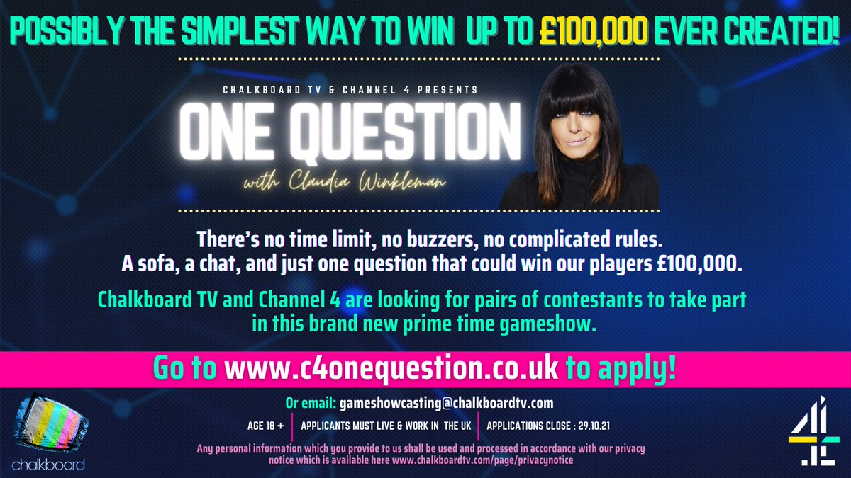 <a href="/TVcontestants/">TV Contestants</a> Pairs needed for new primetime gameshow with Claudia Winkleman