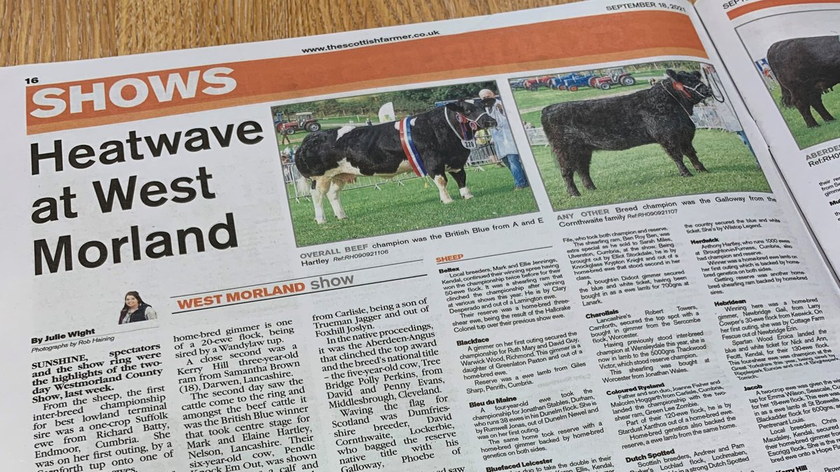 Westmorland Show (@wcashow) on Twitter photo Thank you very much to The Scottish Farmer for a wonderful write up and report from the Westmorland County Show.
<a href="/scottishfarmer/">The Scottish Farmer</a> Thank you very much to The Scottish Farmer for a wonderful write up and report from the Westmorland County Show.
<a href="/scottishfarmer/">The Scottish Farmer</a>