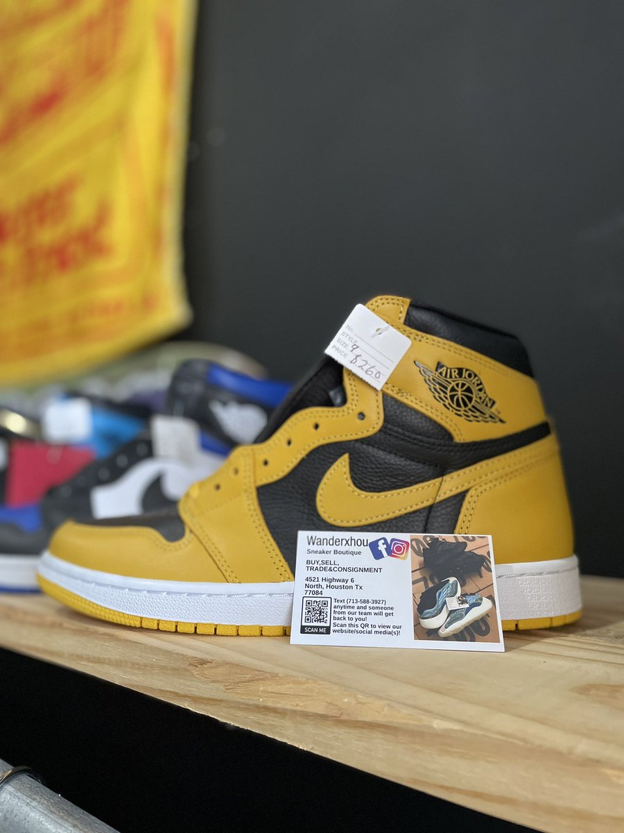wanderxhou's tweet image. Jordan 1
Pollen
Size(s):8/9
Now available in store!
Dm or text 713-588-3927 for pricing!
We’re always accepting trades/size swaps!