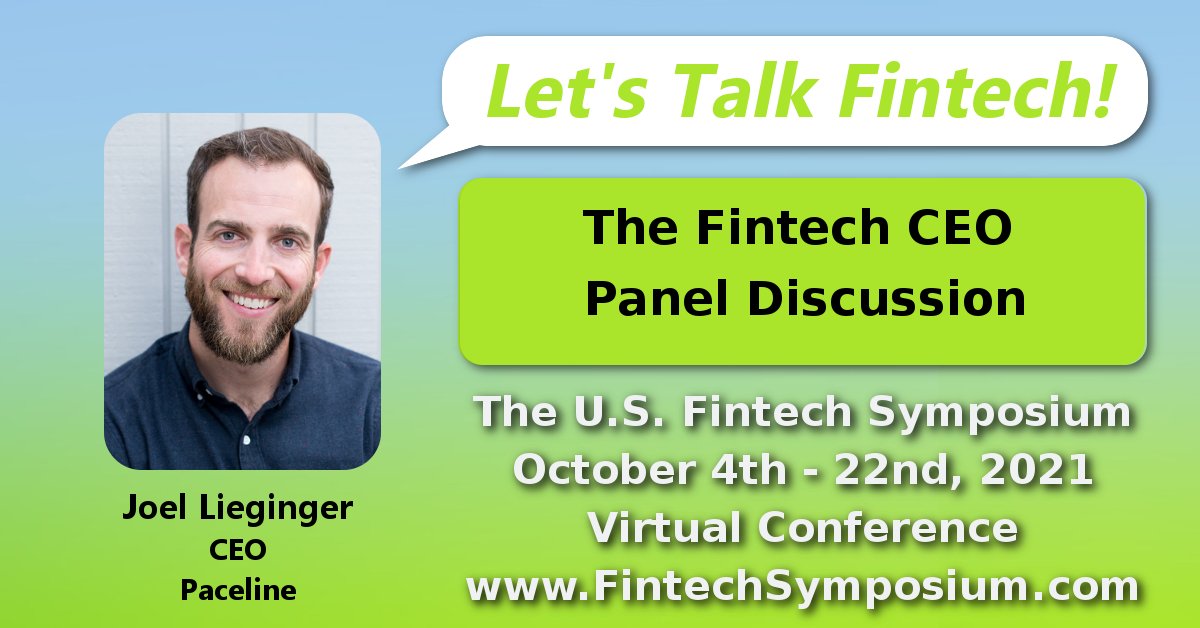 Have you secured your spot at The 2021 U.S. Fintech Symposium? Join Paceline CEO and Founder @jlieginger at the Fintech CEO Panel Discussion. Don’t wait, the first 500 registrants attend for free! #FintechSym #TeamPaceline