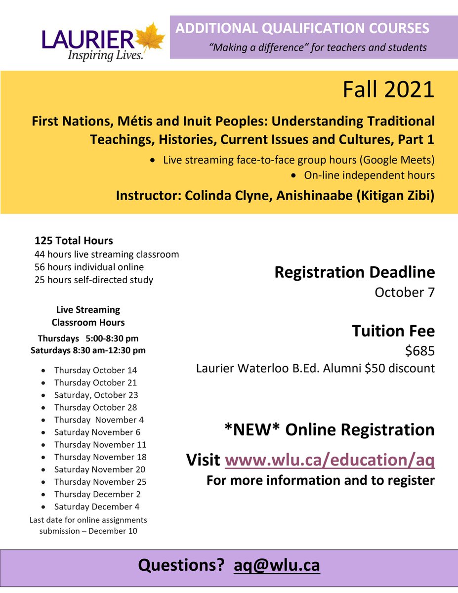 QUICK!!!! A few spaces remain! I can provide the core text at no cost for <a href="/WCDSBNewswire/">WCDSB</a> Register wlu.ca/education/aq