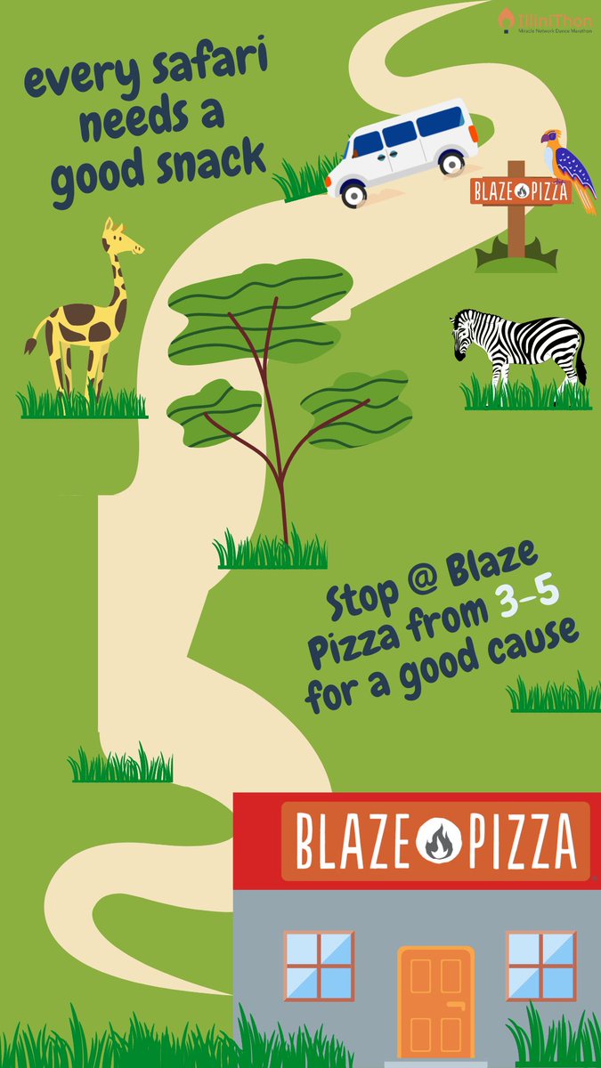 IlliniThon's tweet photo. ‼️BIG announcement ‼️ 
Use this flyer @BlazePizza today in the union from 3-5 and proceeds will go to IlliniThon !!! #kidscantwait https://t.co/Z40M79D83E
