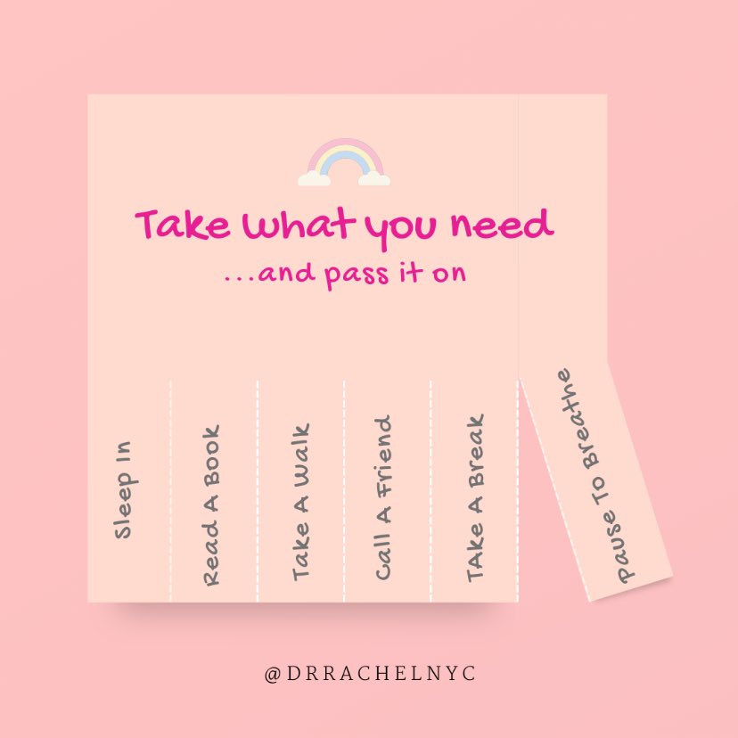 AskDr_Rachel's tweet photo. Take what you need! #selfcare #instagramisdown https://t.co/E1njWcP8Dv