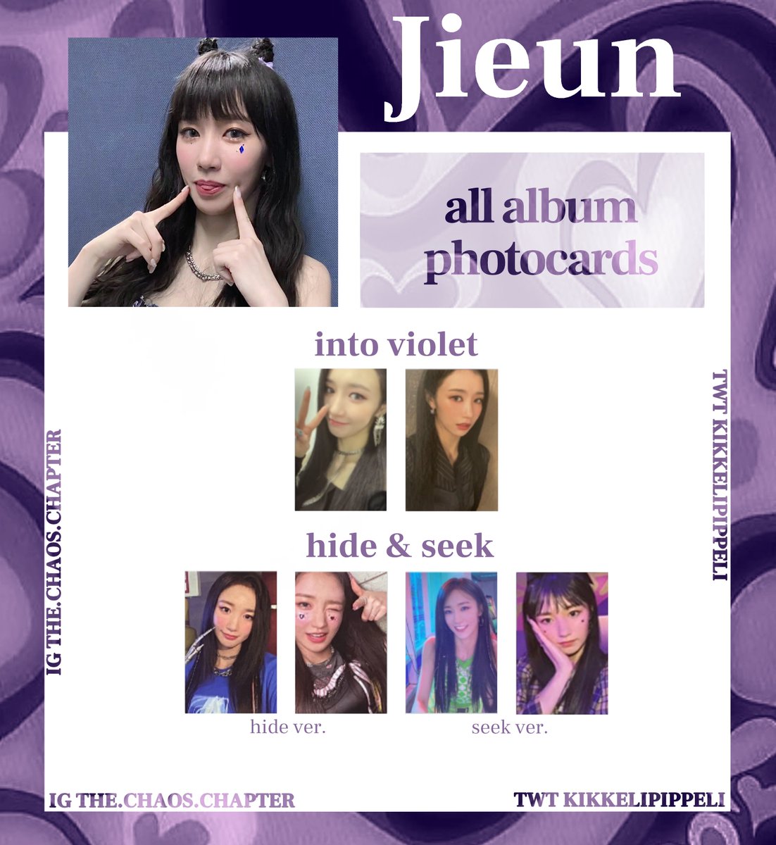💋purple kiss photocard templates / wishlists - feel free to use