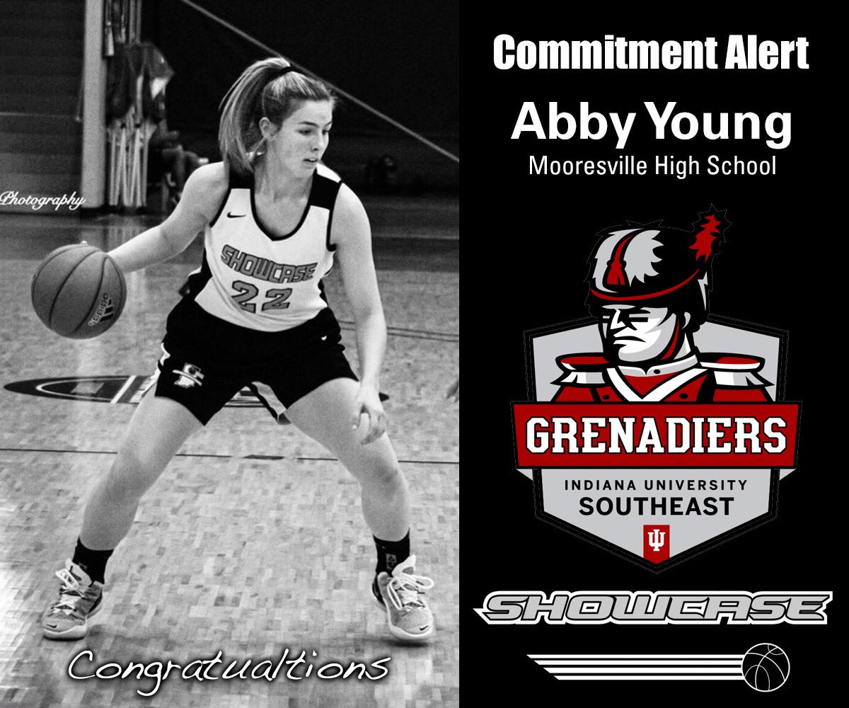 #ShowcaseBasketball 🏀

2022 5’9 G Abby Young #22
#Mooresville <a href="/MHSBeMOORE/">Mooresville Athletics</a>

‼️ Commitment Alert ‼️

<a href="/Abby_young_22/">Abby Young</a> will be headed to <a href="/IUSAthletics/">Grenadier Athletics</a> <a href="/IUSoutheast/">IU Southeast</a> 

<a href="/coachbeckett/">IGBRR Hoops</a> <a href="/PGHIndiana/">Prep Girls Hoops Indiana</a> 
<a href="/BlueStarBB/">Blue Star Basketball</a> <a href="/BlueStarMedia1/">BlueStar Media</a>
<a href="/PGHCircuit/">Prep Girls Hoops Circuit 🏀</a> <a href="/MasonHAsher/">Mason Asher</a>