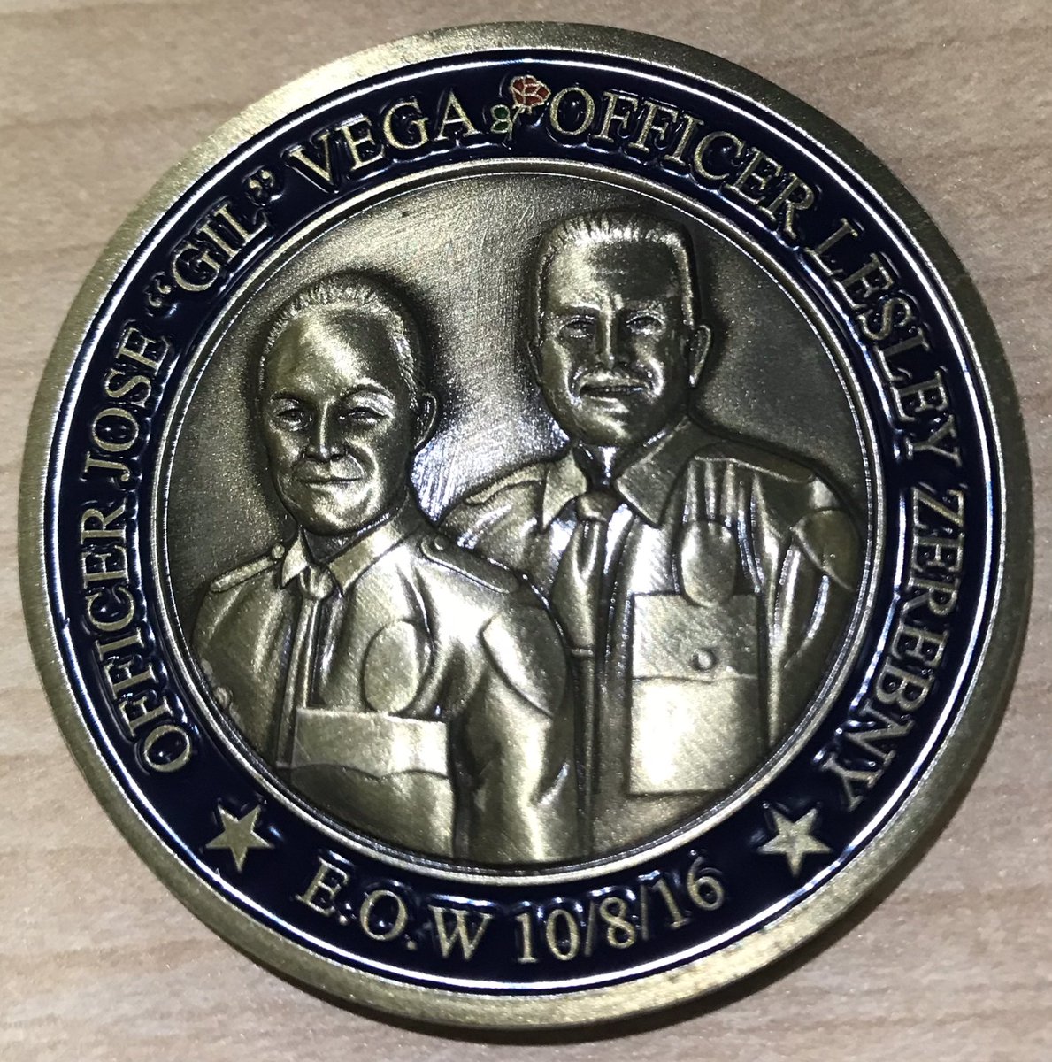 New Challenge Coins Honoring Officers Lesley Zerebny and Jose ‘Gil’ Vega are now available at our Village Fest Booth on Thursdays.