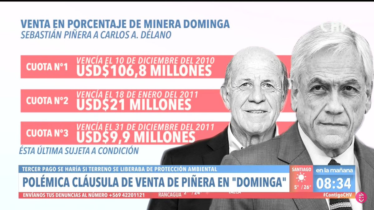 chileconvoca's tweet photo. GRAVE: La cláusula de venta contemplaba que para pagar la 3ra cuota de $7.976.430.000 el propio gobierno NO DECLARARA la zona como Parque Nacional o Reserva Natural. 

Uno de los motivos del porqué Piñera nunca firm�� el tratado de Escazú. 🧐

 #PandorasPapers #DestitucionAhoraYa https://t.co/oJ39hSOr9u