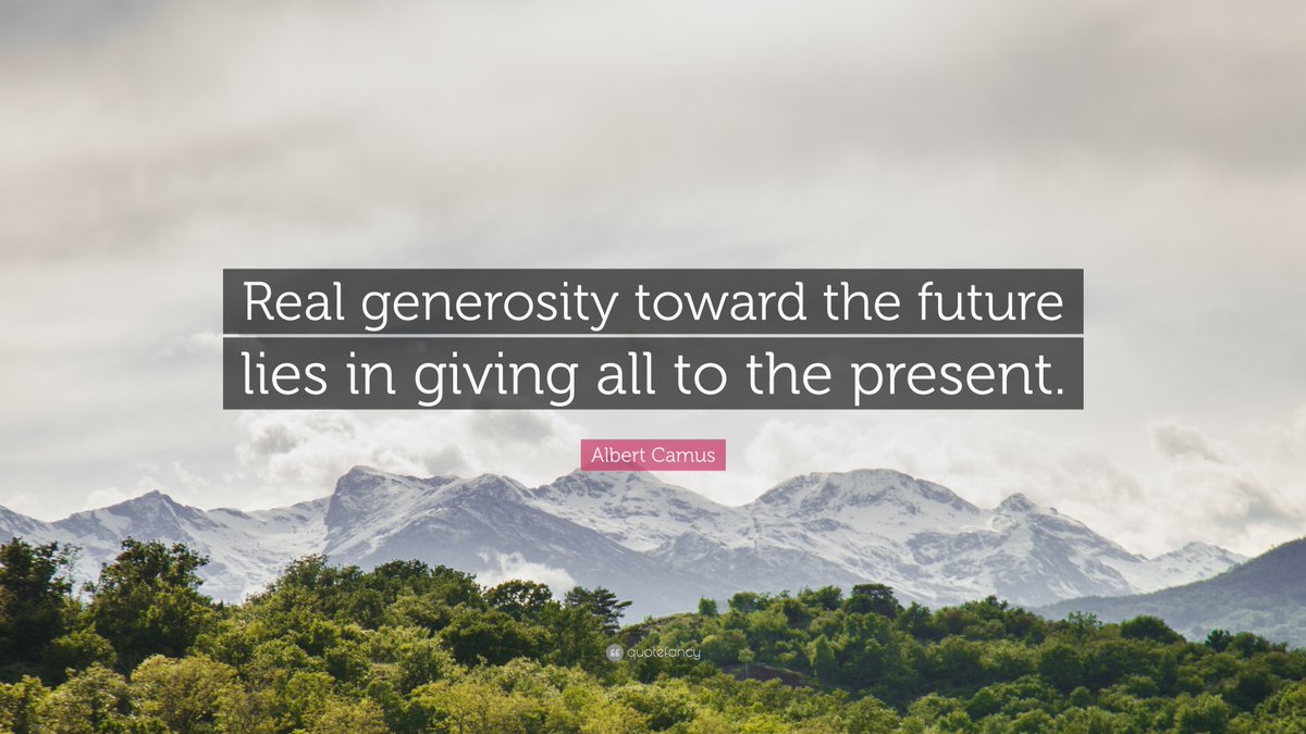 VolunteerBtown's tweet photo. Motivational Monday: "Real generosity towards the future lies in giving all to the present." Albert Camus https://t.co/xGFnRwGenm