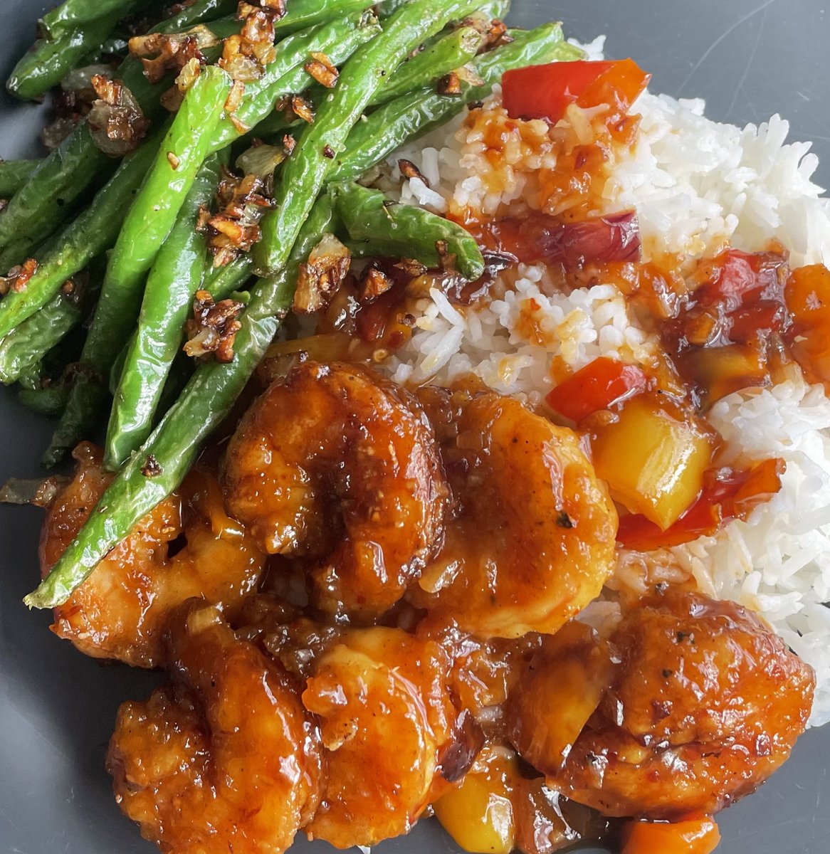 House Fried Shrimp Stir Fry &amp; Garlic Crispy Beans. ..Can’t wait to drop these recipes soon 😋