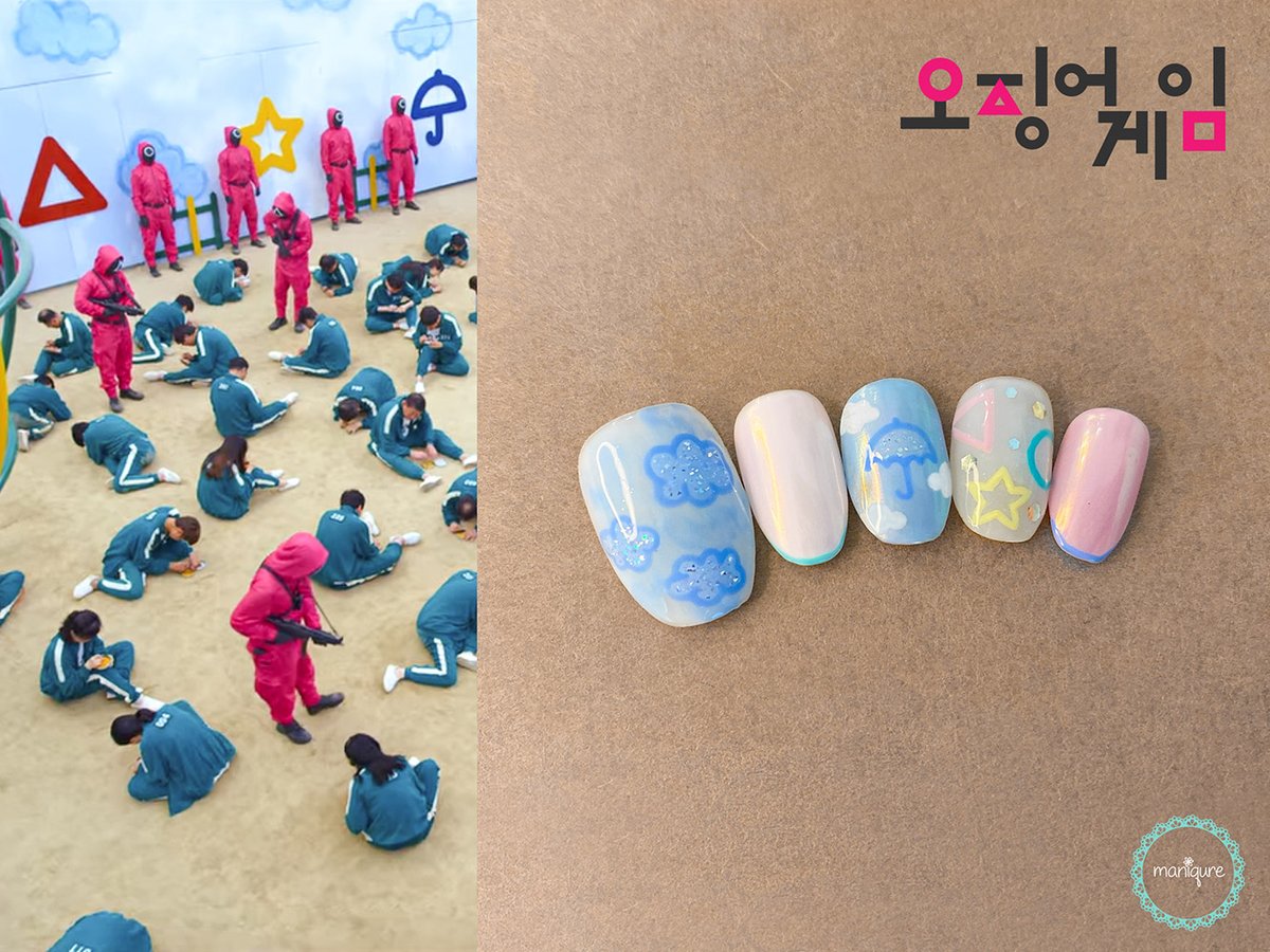 maniquremy's tweet photo. 10 sets of Squid Game Nails inspired by the Popular Korean Netflix series at https://t.co/VgLX1tnPnl

#squidgame #squidgamenails #dressupyournails #maniquremy https://t.co/vaUbntRPGF