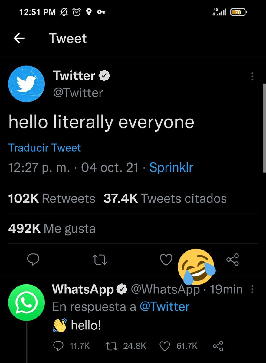 No bueno, jajajajajajaja la familia #facebookdown dando la nota 🤣. Y #WhatsApp subiéndose al tren del mame jajajajaja
