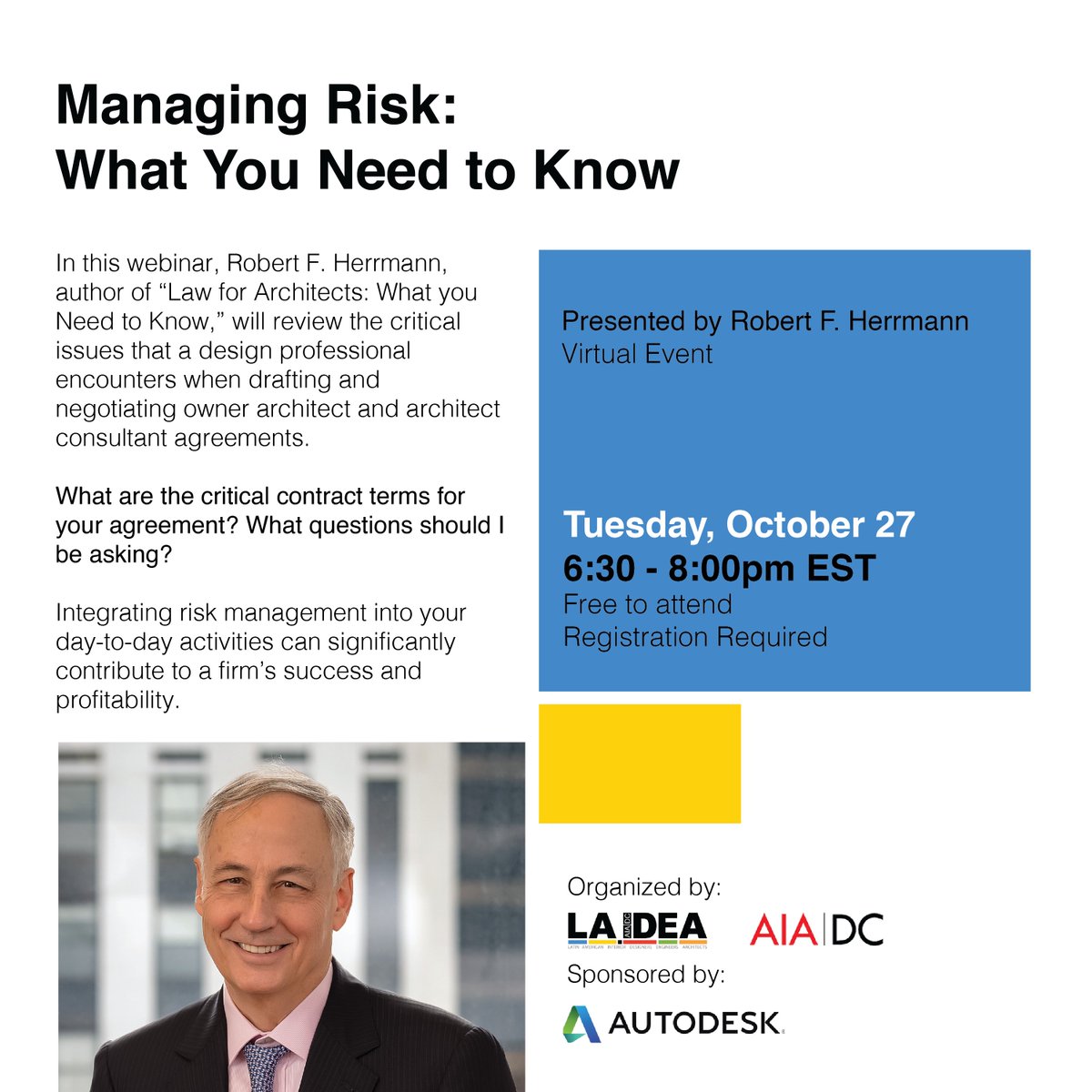 LAIDEADC's tweet photo. Committee Meeting on Oct 5th &amp; Managing Risk Webinar on Oct 27th - https://t.co/OaiLSMZUhj https://t.co/vXHUugMm7D