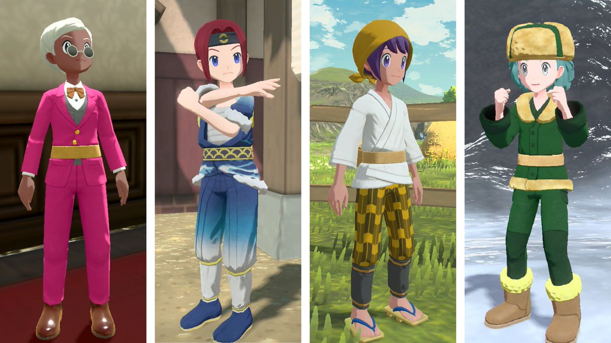 NintendoAmerica's tweet image. You can’t do your #PokemonLegendsArceus research without a bit of style, right?

Mix up your outfit &amp;amp; hairstyle at the clothier and the hairdresser. From everyday kimonos to different hair colors and even masks, get with the latest and create the perfect Hisui look!