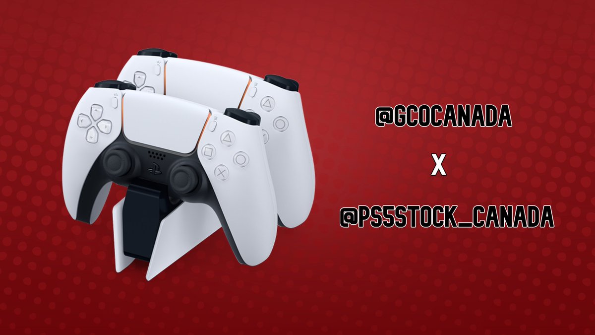 GCOCanada's tweet image. To celebrate 8k followers, @Ps5stock_canada and I have teamed up to giveaway a DualSense Charging Station! 

To enter you must...

- Follow both @Ps5stock_canada and @GCOCanada
- Like + RT

Bonus: Tweet out #GCOCxPS5stock_canada.

A winner will be drawn on Oct. 11, good luck!