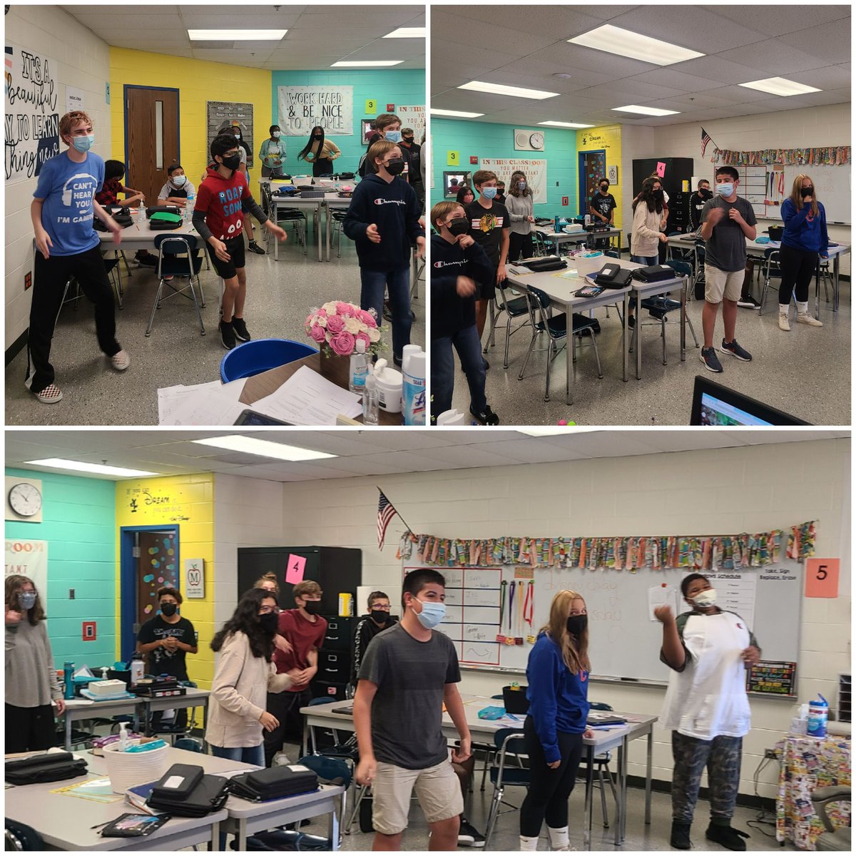 Medowsmath's tweet image. 6th period dancing the cupid shuffle during the Unfair game/brain break