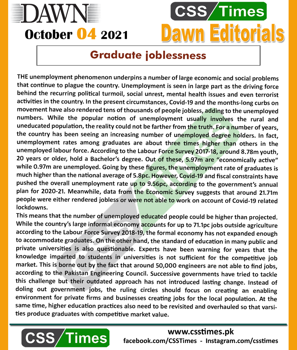 CssTimes's tweet photo. Daily #Dawn #editorials - #October 04, 2021
Visit our Website for daily #CSS #PMS #PCS updated Materials: https://t.co/95rG8CEYCJ
#DawnEditorials
#TodaysDawn
#Newspaper
#DawnNotes https://t.co/7FQeJ8R8ps