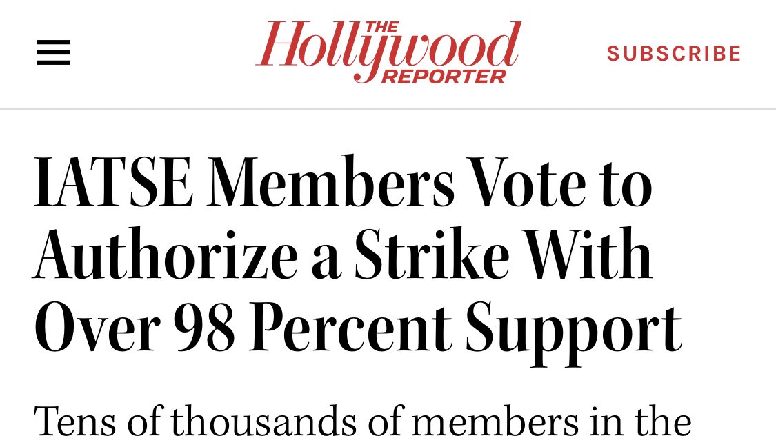 PplsCityCouncil's tweet photo. IATSE workers have voted to authroize a strike!! LETS GO! We stand with you @IATSE. 

SHUT IT DOWN #IASolidarity https://t.co/bLkO1hLFUO