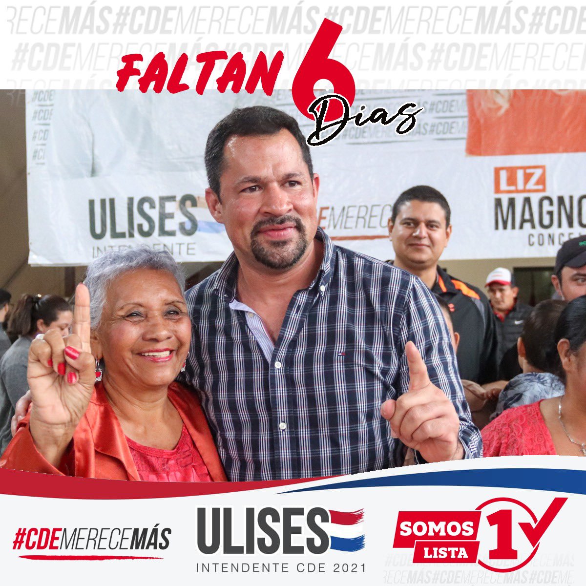 UliQuintana's tweet photo. 📌 Estamos a sólo 6 días para la gran victoria en nuestra querida #CDE! 💪🏻
#SomosLista1 🚩
#UlisesIntendente
#CDEMereceMás https://t.co/iPyLBouqdh