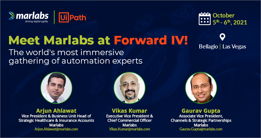 Marlabs's tweet photo. At #UiPathForward, discuss how #healthcare &amp; #lifesciences industry can boost efficiency and bottom line with @Marlabs by putting #hyperautomation to work with minimal human intervention resulting in a drastically improved #customerexperience.

#RPA #uipath #marlabs https://t.co/y1nNJmjYso