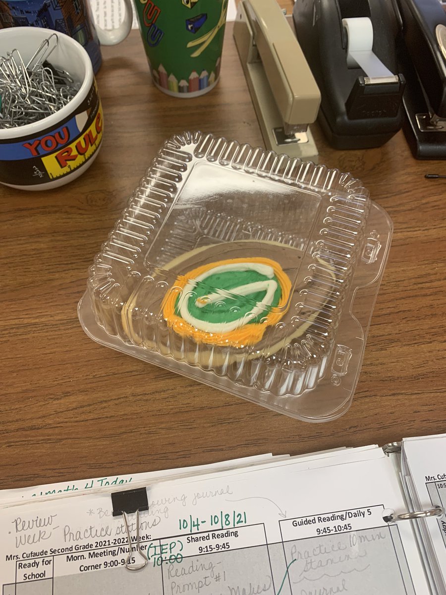 My students sure know me! Thank you to the special student who spoils me quite often! ❤️ So happy Green Bay brought us a victory yesterday!