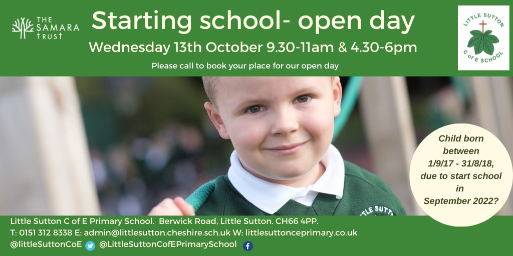 From our wonderful outdoor space, REACH curriculum, trim trail and caring friendly team- there are lots of reasons to visit Little Sutton on our open day for Reception 2022. Please call 0151 312 8338 to book your space.