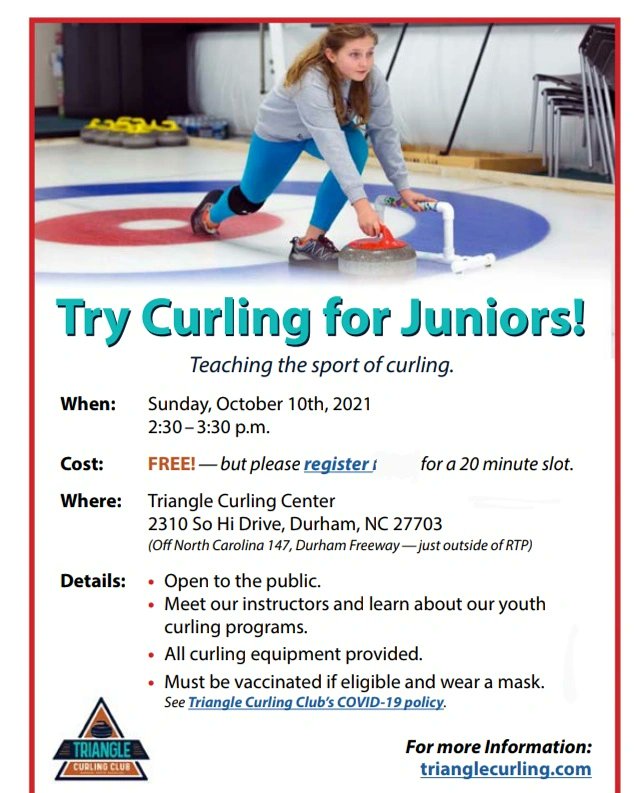 trianglecurling's tweet photo. Try Curling for Juniors coming up Sunday. Free. Register for a time slot. https://t.co/3Ng3owHyej
#durhamnc #durham #bullcity #rtp #morrisville #trianglesports https://t.co/MBJxOnBdJc