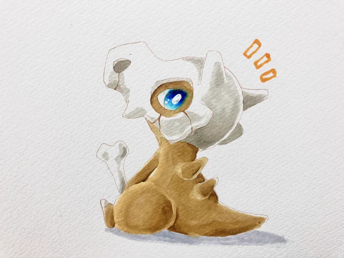 カラカラちゃーん!(40min)
 #ポケモン版深夜の真剣お絵描き60分一本勝負 