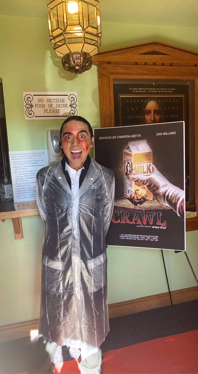 ryanrox's tweet photo. “Hey Paul! Do you like Huey Lewis and the News?”

I thought it only fitting to go to the @crawlfilm premiere(in October!) in half red carpet attire, half Halloween costume! Thank you to Carol McCall, the Mesilla Valley Film Society &amp; the Fountain Theatre for hosting us yesterday! https://t.co/XP9gTYIQLp