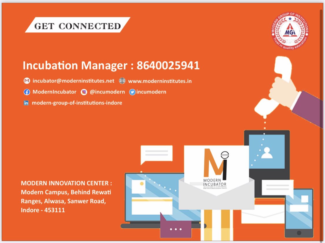 IncuModern's tweet photo. #ModernIncubator is open to all. 
We are inviting startups from indore (central india) ecosystem. 

#innovation #startups #pharmacy #AI #BI #CleanTech #Edutech #AgriTech #EVs 
 @IncuModern @Mips2021 @minmsme @diindore @JansamparkMP @startupindia @StartupGrind @drpunitofficial https://t.co/72MsetpEMS