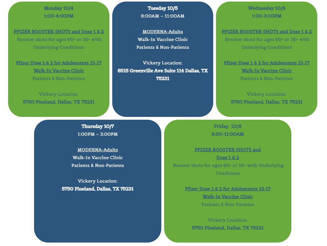 HHM Health now has Pfizer booster shots for 65+ or 18+ with underlying conditions. We are also still holding walk-in COVID-19 vaccine clinics that are available for ages 12 and up. Check the schedule and find a day and time that works best for you. #CommunityHealthCenter #COVIDv