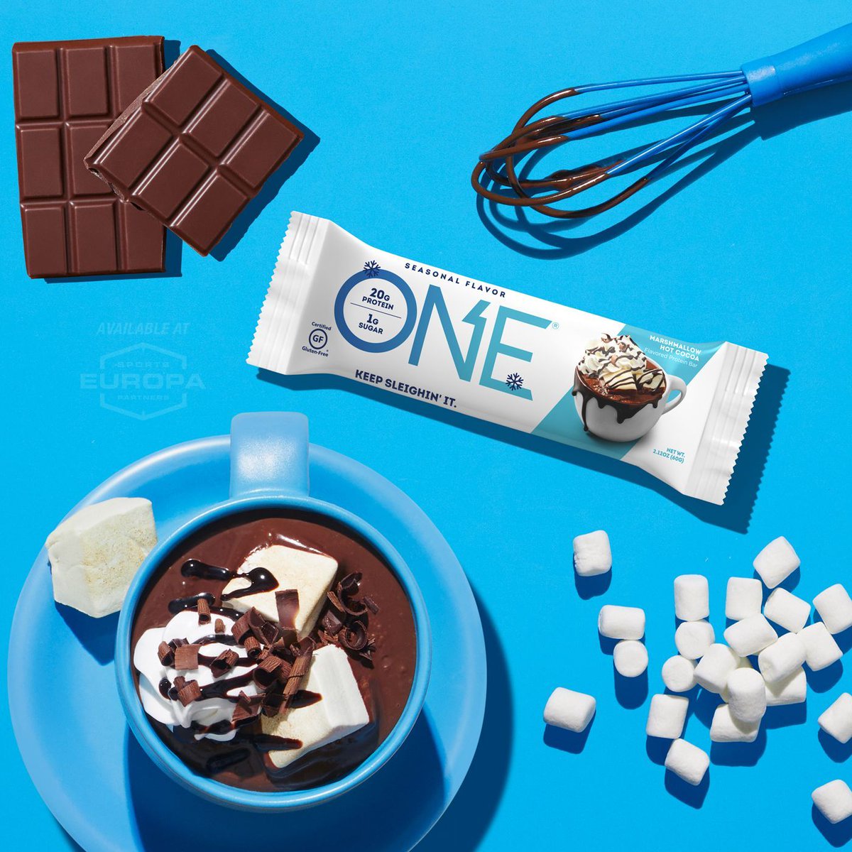 WE'VE GONE COCOA LOCO! 🤪 Meet One Bar's new seasonal flavor, Marshmallow Hot Cocoa!

Your favorite cozy drink poured into a delicious bar and, spoiler alert, it tastes too good to be true. @one1brands

Available Now at Europa Sports Partners: buff.ly/3inP0f0