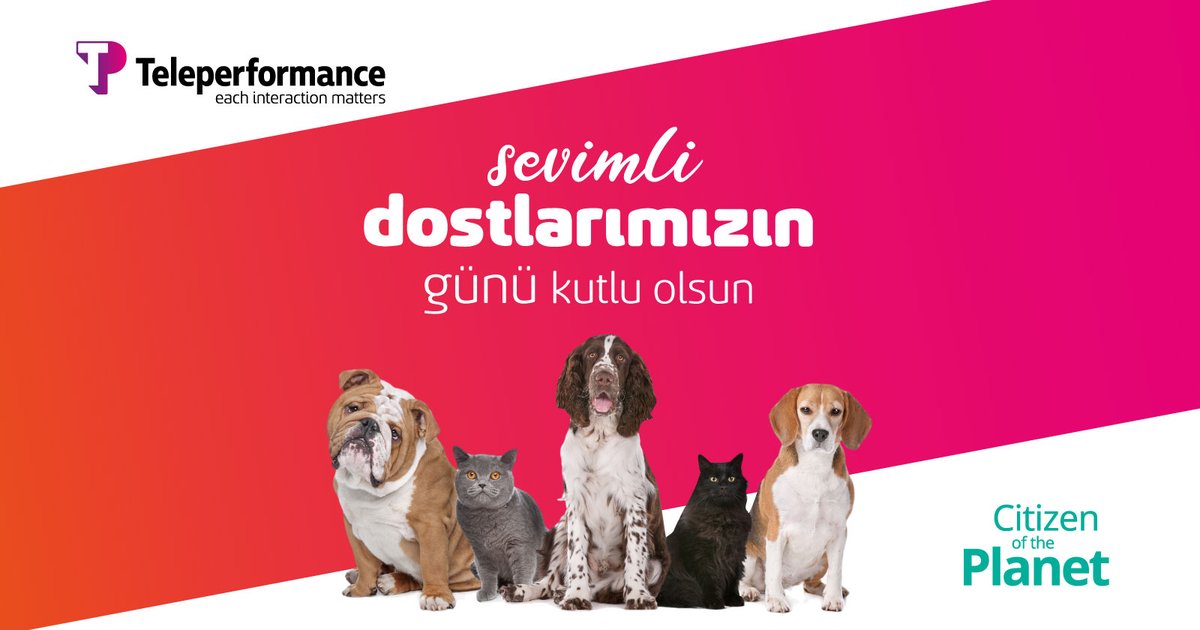 TP_Turkiye's tweet photo. Teleperformance Türkiye olarak, HAYTAP işbirliği ile tüylü dostlarımızın bir gün değil her gün yanındayız. 🐶 🐱 🐰
Bu dünya hepimizin, onları korumak bizim görevimiz. Gelin siz de bize katılın!
#TeleperformanceTurkey #4Ekim #HayvanlarıKorumaGünü https://t.co/AYKAkdzDZC