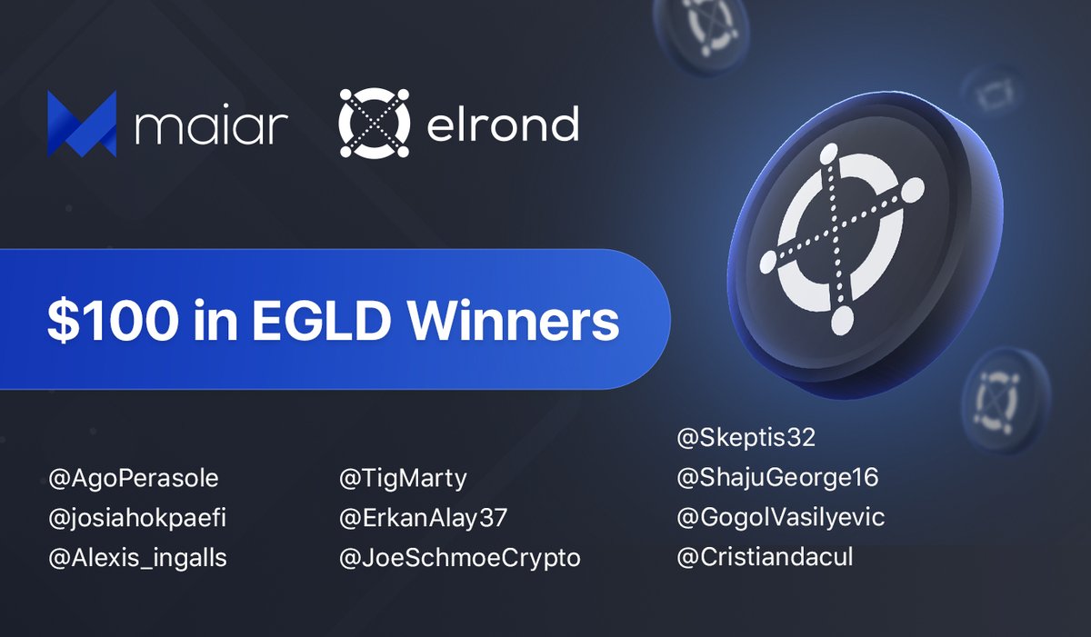 xPortalApp's tweet photo. Congratulations @AgoPerasole @josiahokpaefi @Alexis_ingalls @TigMarty @ErkanAlay37 @JoeSchmoeCrypto @Skeptis32 @ShajuGeorge16 @GogolVasilyevic @Cristiandacul - you are our 10 winners!

Send us a private message with your Maiar herotag to receive your prize. https://t.co/XS91OiWzm5