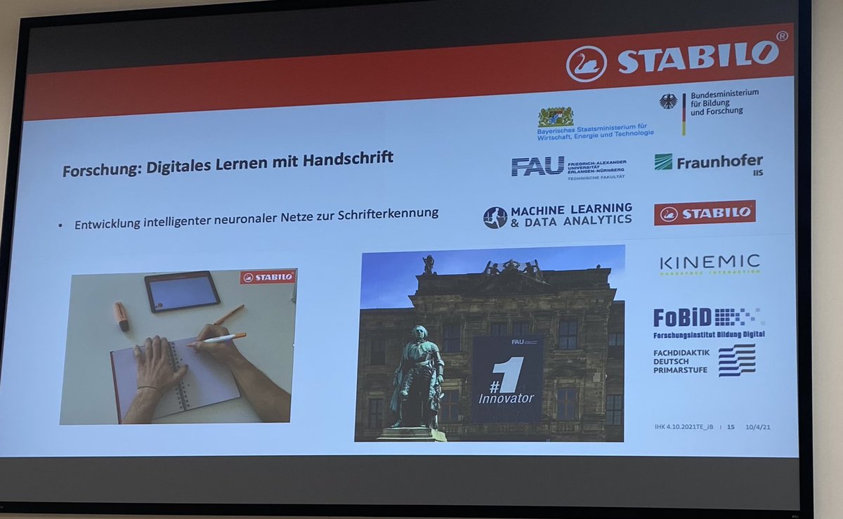 The development of an #intelligent #pen is part of the vision of #FAUalumnus Dr. Jens Barth who is with <a href="/STABILO/">STABILO</a> now. Great to see innovation at work #edupen. <a href="/UniFAU/">FAU Erlangen-Nbg</a>