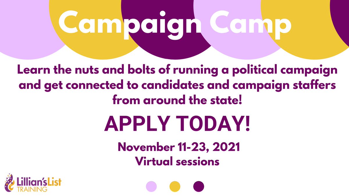 LListFoundation's tweet image. Looking to work as a political campaign staffer in North Carolina next year? Apply to our Campaign Camp today and learn all the nuts and bolts you'll need to get hired on the campaign of your dreams! Application deadline is 10/15: bitly.com/3xgk8m9