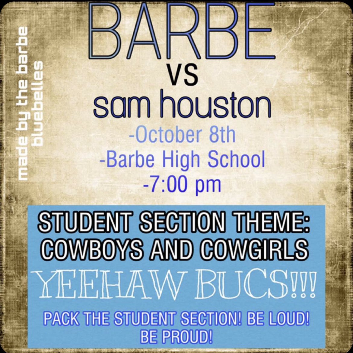 !!ATTENTION BARBE BUCS!!

!!WE HAVE A HOME GAME ON OUR HANDS!!

⚪️🔵!!SHOW UP AND SHOW OUT!!🔵⚪️