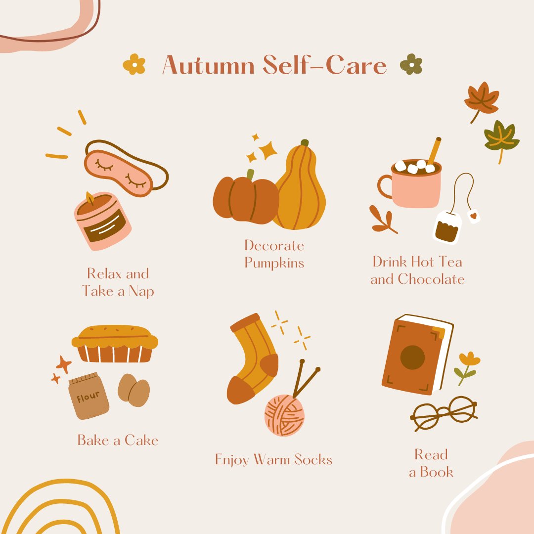 YV_Events's tweet photo. Self-care is always in season 🍁💛 What is your favourite autumn self-care idea? Let us know in the comments 😊#selfcare #fall #positivity #autumn #morningmotivation #motivation #inspiration #fallselfcare #autumnselfcare #pumpkinspice #fallessentials #october #octoberselfcare https://t.co/XFQUe3cn9l