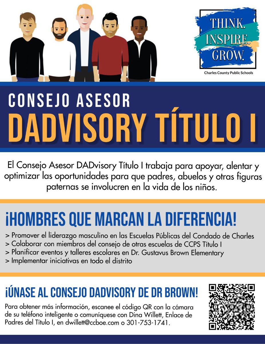 DrBrownSchool's tweet photo. The Title I Dadvisory Council is looking for fathers and father-figures to join our Dadvisory. Help our school make a difference in the lives of our children. https://t.co/qmYs3x2K3z