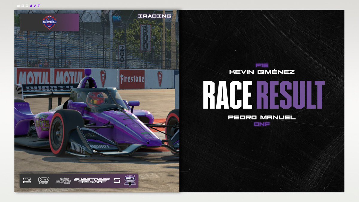 #RACERESULT | #IRACING

😪 La mala suerte volvió a hacer acto de presencia ayer en la <a href="/MasterligaV/">MasterLiga Virtual</a> .

👤 P16 <a href="/KevinCOfficial/">Kevin Giménez</a> 
👤 DNF @PedroRayista 

#GOAVT