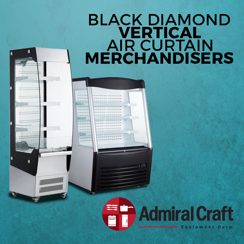 The Black Diamond Vertical Air Curtain Merchandisers by <a href="/AdmiralCraft/">Admiral Craft</a> are self-contained merchandising referigerators providing your customers with easy &amp; convenient access to food &amp; products. Call your local PRIDE Dealer for sizes and configurations available. #merchandisers
