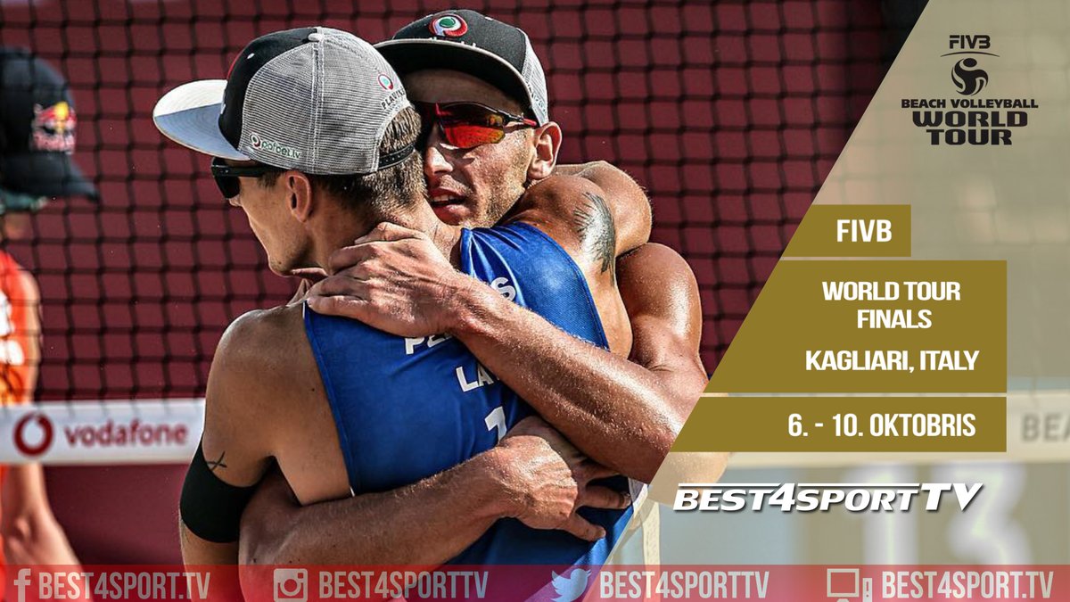 Best4SportTV's tweet image. No rītdienas līdz svētdienai FIVB Pludmales volejbola tūres finālposms ar šīs sezonas 10 labākajiem vīriešu pāriem (ieskaitot @PlavinsTocs ) un 10 labākajiem sieviešu pāriem TIEŠRAIDĒS kanālos @Best4SportTV un Best4sport TV-2.