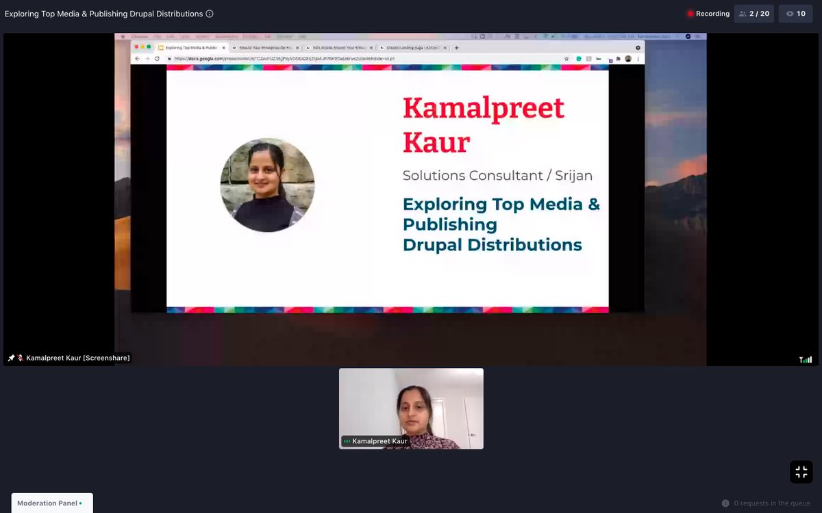 Srijan's tweet photo. ✅Live Now- Catch @kamalpreetkaur @DrupalConEur as she talks about the Top Top Media & Publishing #DrupalDistributions.
#DrupalConEur #OpenSource #EzContent #digitalexperience. https://t.co/06CmfJBkhQ